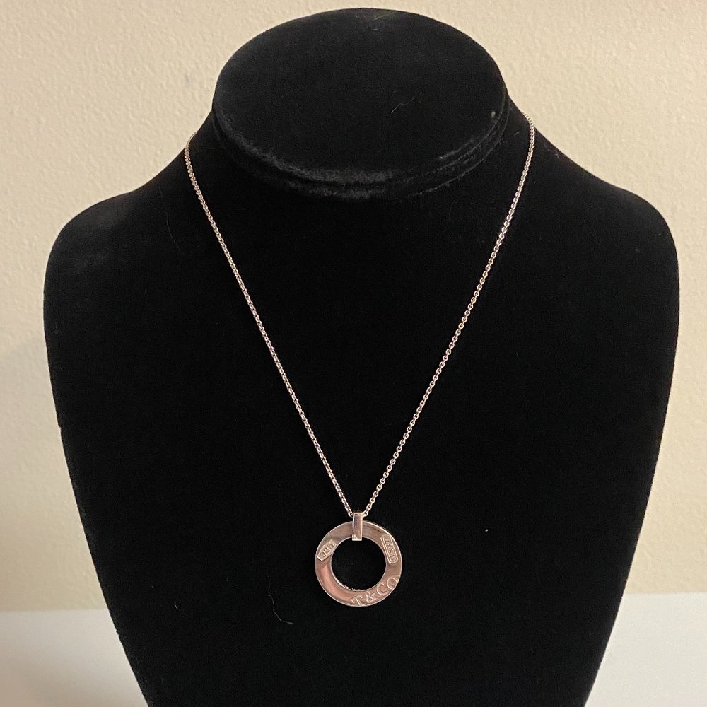 Authentic Tiffany & Co 1837 Round Necklace 16" Sterling Silver